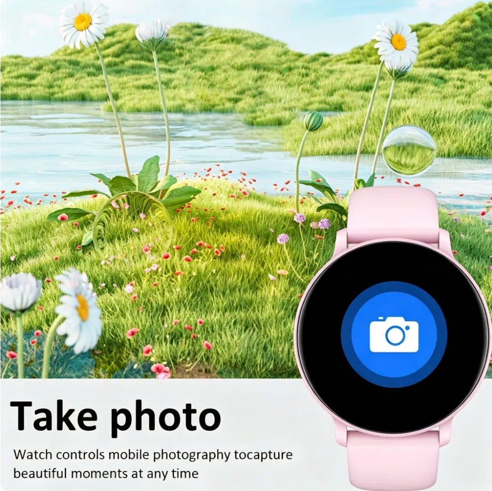 Smart Watch with Full Touch Screen, Wireless Calls, Message Notifications, USB Charging, Health Tracker, Music Playback, Wallpaper, Multiple Sports Modes for iPhone & Android - Ideal Gift for Life