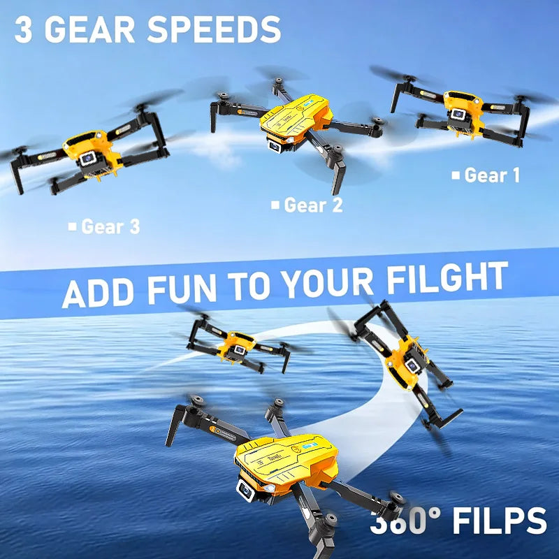 TONGLI Portable Foldable RC Drone Quadcopter, HD Camera with Gesture Photo Control, Headless Mode, Stable Altitude Hold Hover, Long-Range Wi-Fi FPV Transmission, Durable Build, Beginner-Friendly Outdoor Recreational Aerial RC