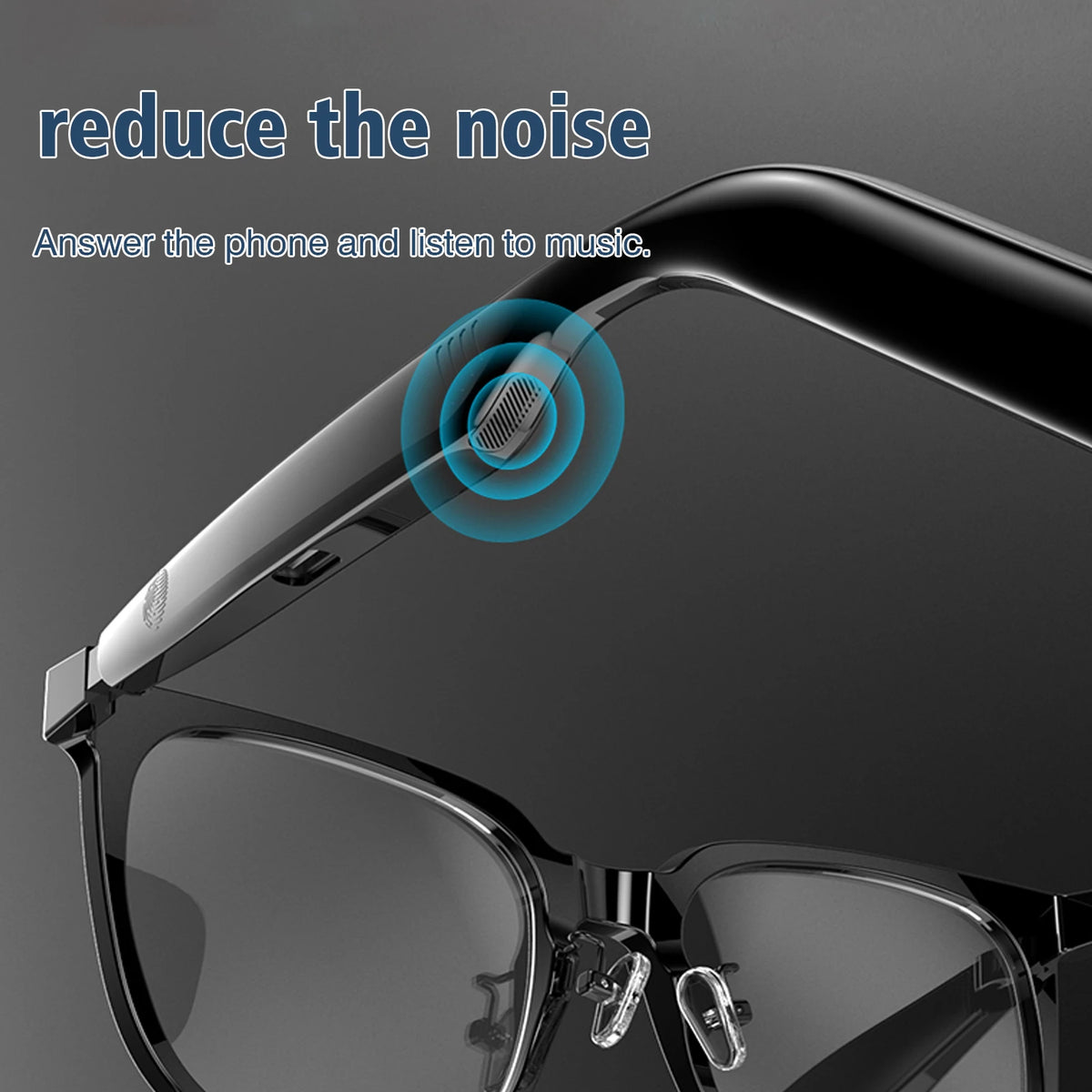 2025 smart glasses, can answer/make calls, intelligent noise reduction, touch voice assistant, unisex, blue light blocking glass