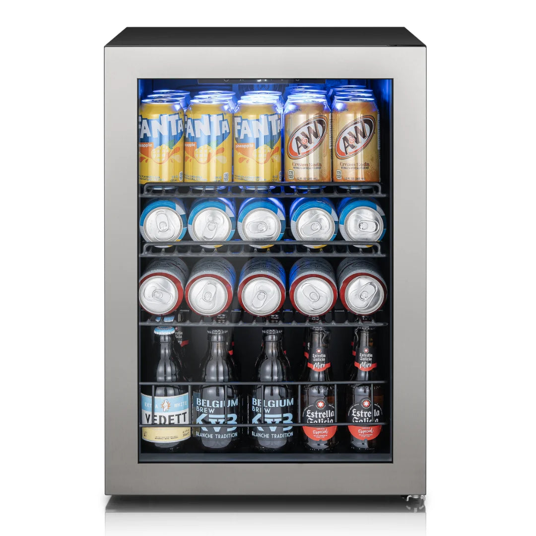 Ca'Lefort Beverage Cooler 62L Mini Fridge Direct Cooling Digital Temperature Control Beverage Refrigerator with Reversible Glass Door, Adjustable Shelves for Soda, Beer & Drinks, for Dorm, Office & Home