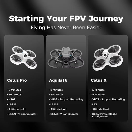 BETAFPV Aquila16 FPV Kit Set+1100mAh Battery 2PCS * 2+6 Port Charger+BT2.0 Male Female Adapter Cable 6PCS FPV Drone Mini Drone Fpv