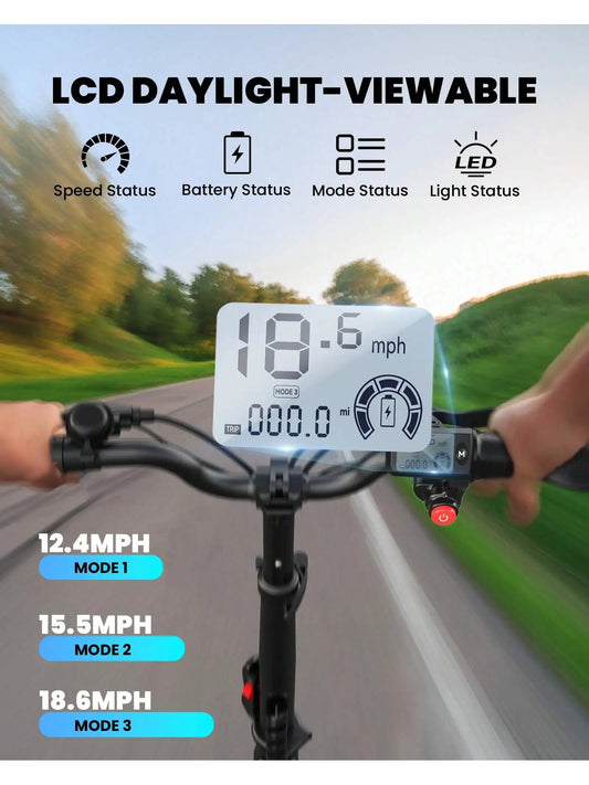 GYROSHOES 650W Adult Electric Scooter With Seat 36V 10.4Ah Battery 25 Miles Range 14 Inch Wheel Foldable E Scooter Dual Suspension UL2272 Certified Commuter E-Scooter With Basket LED Display Dual Disc Brake Load 265lbs