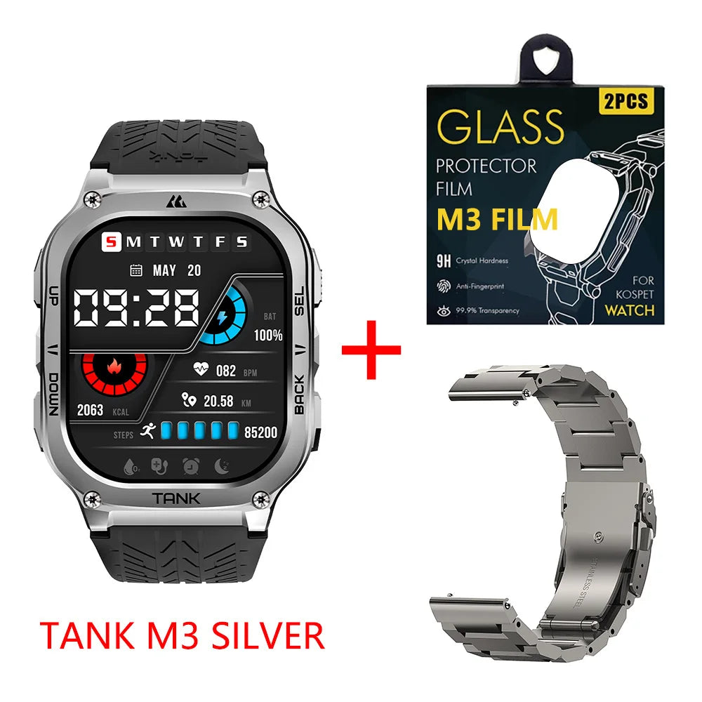 Original KOSPET TANK M3 Smart Watches For Men Smartwatch Women 480mAh Electronic Digital Fitness AMOLED AOD Bluetooth Watches