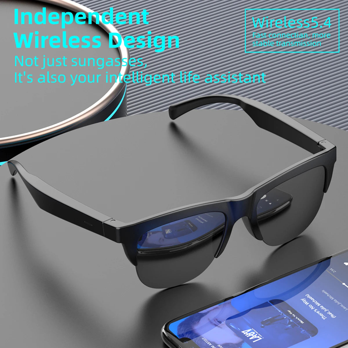 2026 New Hot Sale AI Assistant Smart Glasses 360° HD Sound Smart Touch Control Phone Answer Call Anti-UV Lenses IP4 Riding Gifts - Boltvibewarehouse