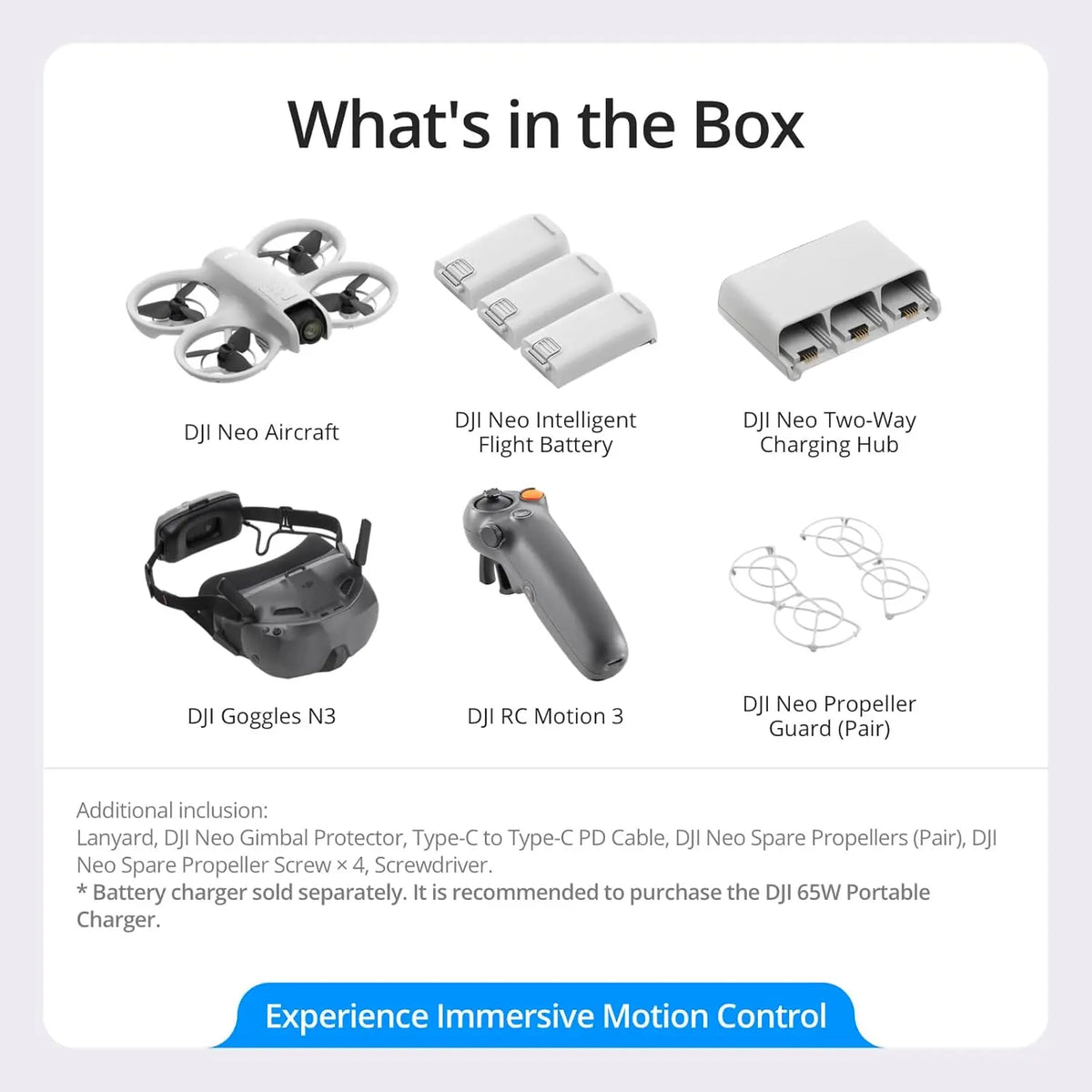 Open Box-DJI Neo Motion Fly More Combo, Mini Drone with 4K UHD Camera for Adults, 135g Self Flying Drone That Follows You, Palm Takeoff, Subject Tracking, QuickShots, with RC Motion 3 and 3 Batteries