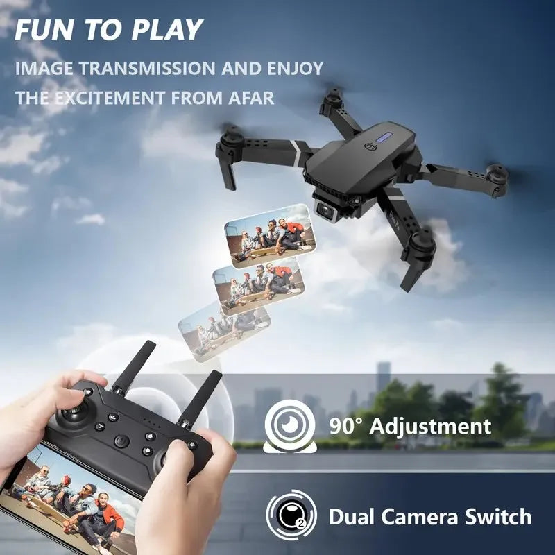 NEW Drone 4K Professinal With Wide Angle Dual HD Camera,Foldable RC Helicopter WIFI FPV Height Hold Gifts Toys