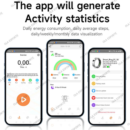 2026 Upgraded Smart Ring - Real-Time Health Monitoring, Steps, Distance, Exercise and Fitness, Sleep, Charging Case,Technological Fashion, Multiple Scenarios, Ideal Thanksgiving/Valentine'S Day/Christmas/New Year Gifts