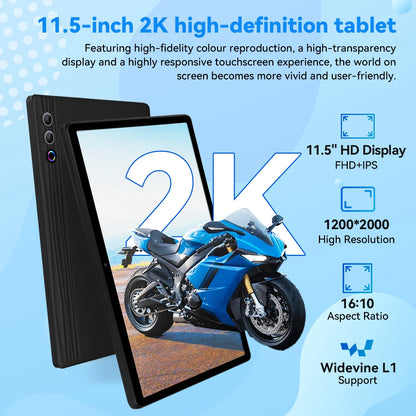 BUFO US Warehouse G9 11.45 Inch 2000*1200 HD Tablet PC Android 16 Widevine L1 for Prime Video Disney+ HBO 30GB(6GB+24GB Virtual) LPDDR5 UFS 128GB A733 Octa‑Core CPU 9660mAh Big Battery WiFi6 BT5.3 Gaming Tablet