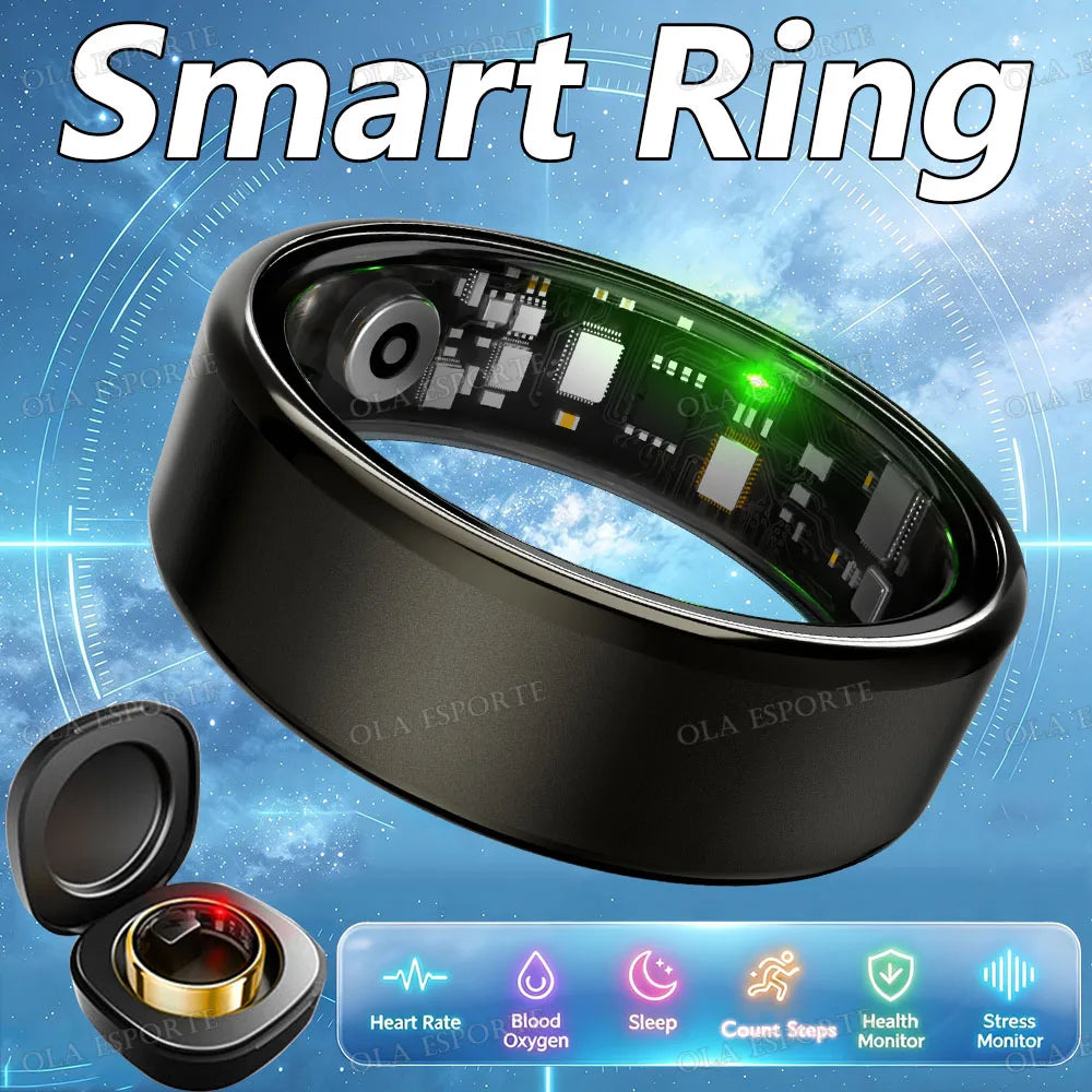 Couple Ring for Valentines day Gift New Smart Ring 2026 Heart Rate Blood Preasure Blood Oxygen Smartring With Charge Box Waterproof Take Photo Control Sport Rings R100