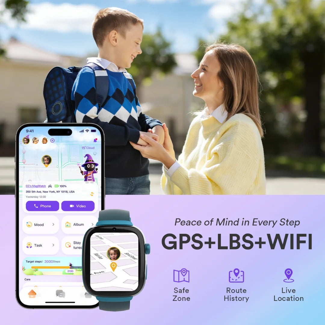 4G Kids GPS Smartwatch with SIM Card, Video Call, Two Way Call, SOS, Parental Controls, IP68 Waterproof Best Gift for Child