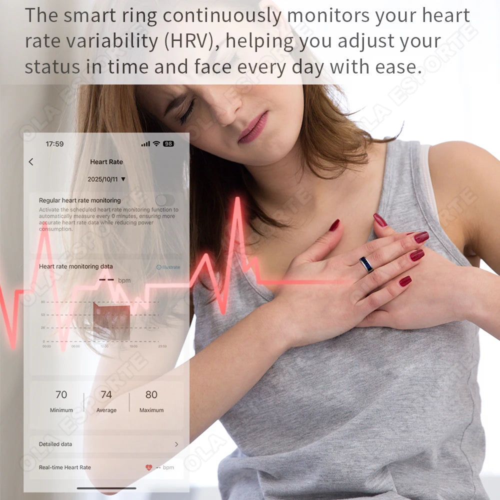 2026 Smart Ring with Touch Display Screen, Wireless Charging, Health Manager, 5ATM Waterproof For Men Women Smart Rings R12 R08