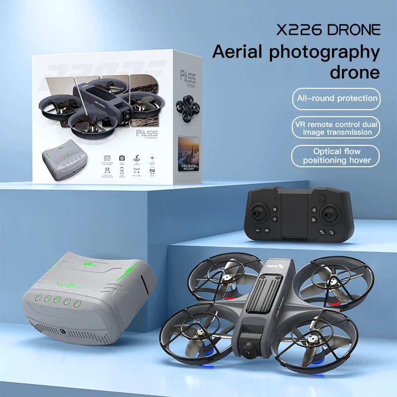 2026 New X226 Rechargeable VR Screen Display Drone, Brushless Motor Optical Flow Hover, Dual Lens Switch