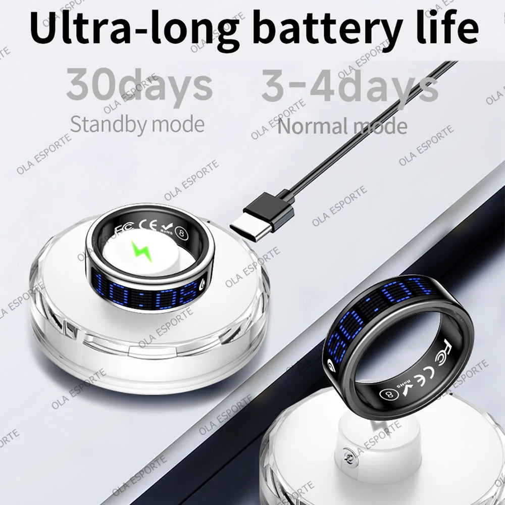 2026 Upgraded Smart Ring Men Women, Dynamic Display Screen, Health Monitoring Ring, Call Reminder, Gesture Swipe Video, Multi Sport Mode Fitness Tracker Rings IP68 Waterproof Free Shipping USA Local