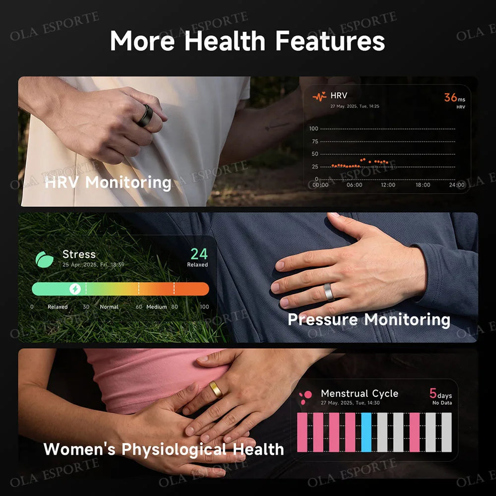 2026 New Smart Ring Heart Rate Blood Pressure Sleep Monitoring Motion Tracking IP68 Waterproof Men Women Smart Ring Holiday Gift Shipped From US R100 ﻿