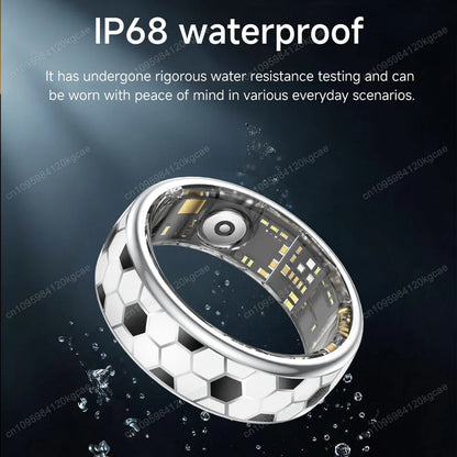 Smart Ring with Charging Case, Fitness Tracker Multi-Sport Mode,Imcoming Call Vibration Reminder, Health Monitor, IP68 Waterproof Smartring for Men Women