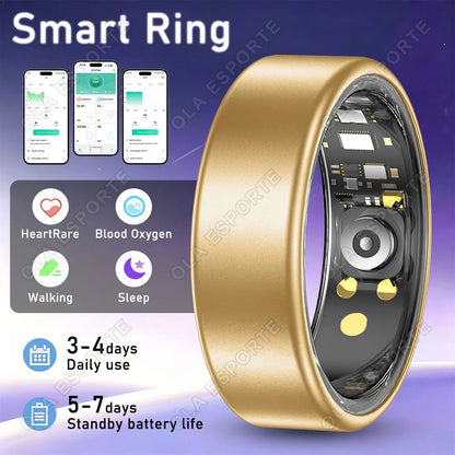 2026 New Smart Ring Men Women, Heart Rate Blood Oxygen and Sleep Monitor Smartring IP68 & 5ATM Waterproof, Multi-sport Mode Ring