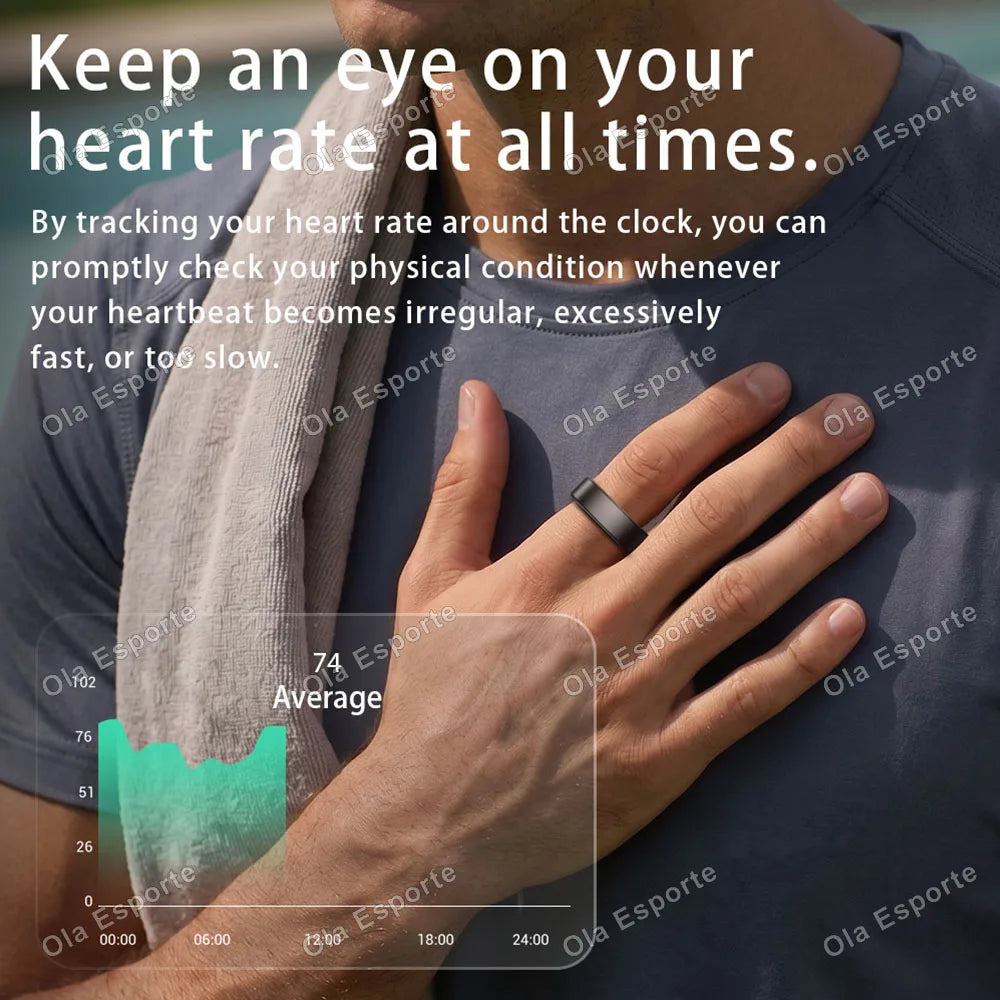 Smart Ring Men Women Heart Rate Blood Oxygen Monitor 5ATM Waterproof Multiple sports modes Step counting For Android iOS 2026 NEW R12