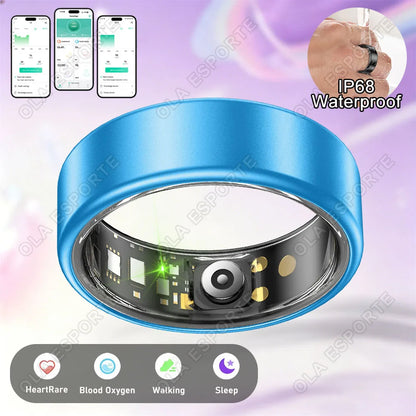 Smart Ring Men Women Heart Rate Blood Oxygen Monitor 5ATM Waterproof Multiple sports modes Step counting For Android iOS 2026 NEW R12