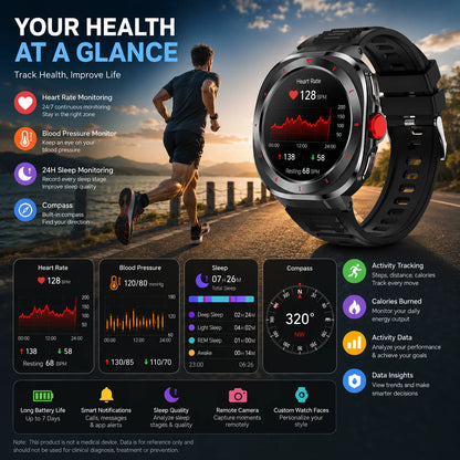 Smart Watch for Men Women Fitness Tracker, Bluetooth Call Smartwatch with Heart Rate & SpO2 Monitor, Sleep Tracker, 100+ Sports Modes, IP68 Waterproof, Long Battery Life Activity Tracker