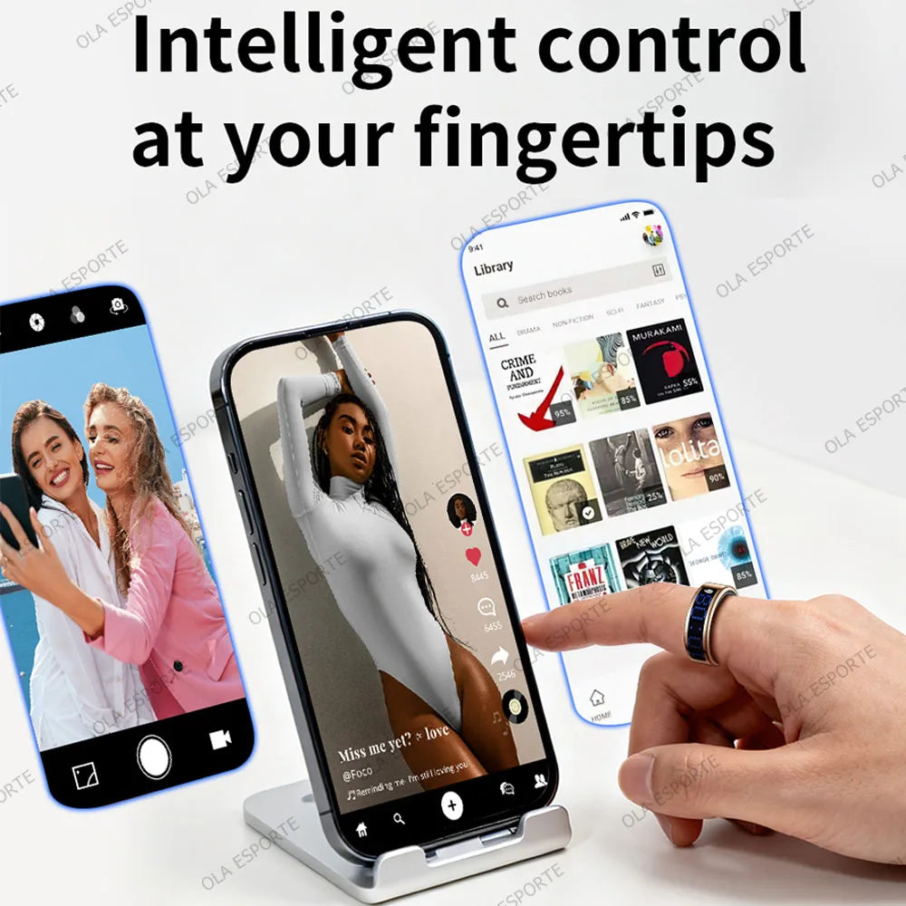 2026 Muslims Smart Ring LED Display Screen, Zikr Tasbih Counter Ring, Incoming Call Reminder, Health Monitoring Ring, IP68 Waterproof, Fitness Tracker Ring for Men Women USA Fast Shipping