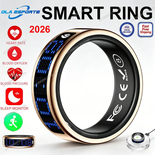 2026 Muslims Smart Ring LED Display Screen, Zikr Tasbih Counter Ring, Incoming Call Reminder, Health Monitoring Ring, IP68 Waterproof, Fitness Tracker Ring for Men Women USA Fast Shipping