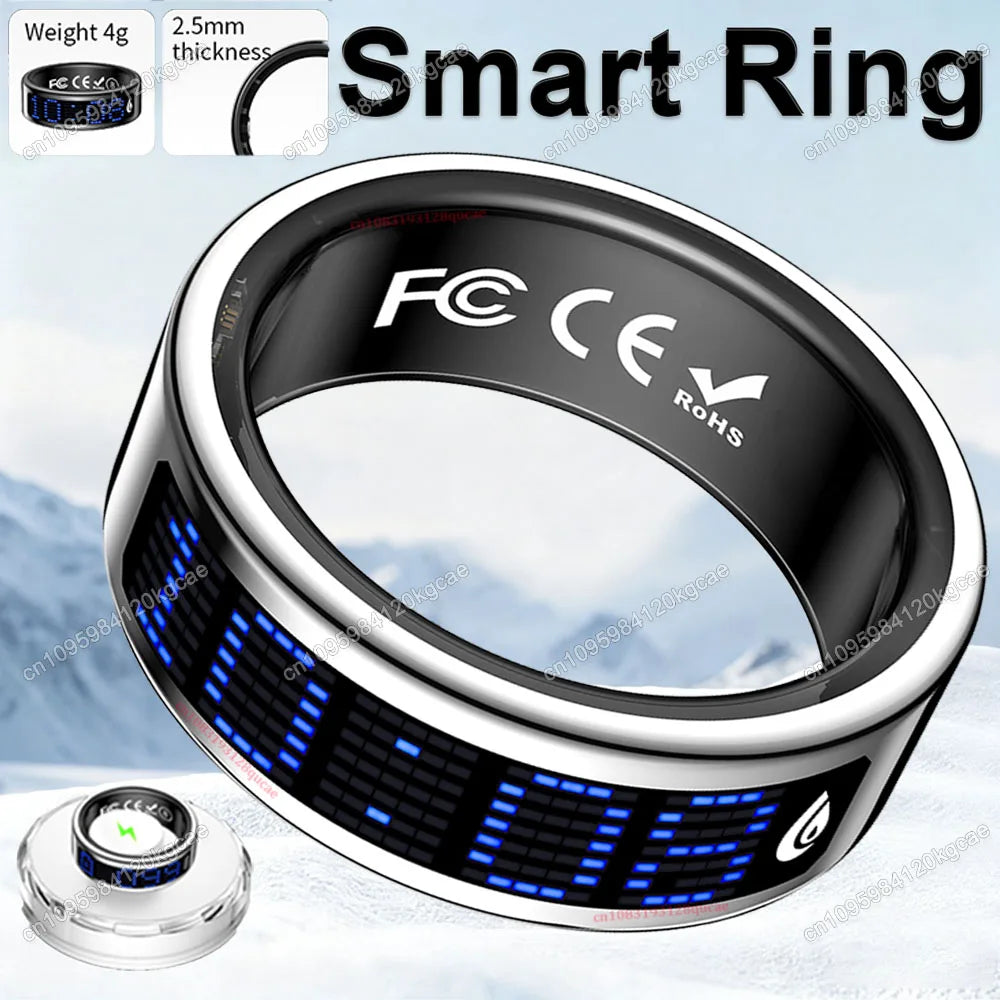 2026 Smart Ring Call Reminder Display Screen Heart Rate Blood Oxygen Sleep Monitor Gesture Control Rings Men Women Ship from USA