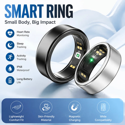 2026 Smart Ring for Women Men Sleep Tracking Fitness Tracker Health Monitor Activity Tracker Compatible with iOS Android