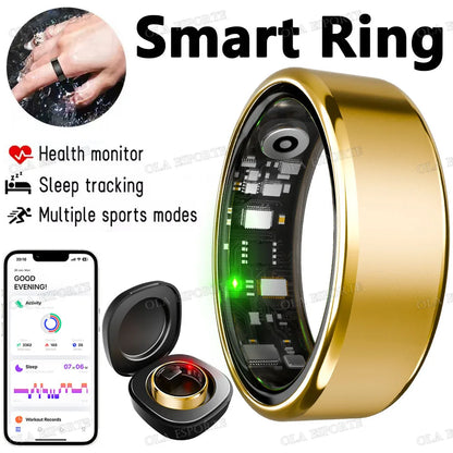 2026 Upgraded Smart Ring - Real-Time Health Monitoring, Steps, Distance, Exercise and Fitness, Sleep, Charging Case,Technological Fashion, Multiple Scenarios, Ideal Thanksgiving/Valentine'S Day/Christmas/New Year Gifts