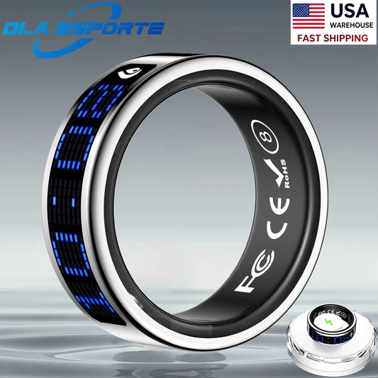 R12 Smart Ring, Wireless Charging, Display and Touch, Screen Touch Smartring，Health Manager, Multi Sports Modes For Men Women, Black，Gold, Silver