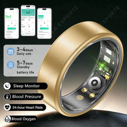 2026 Luxury Smart Ring for Couple Gift Heart Rate Monitor Smartring Men Women ip68 Waterpoof Decration Ring 100+Sport Modes