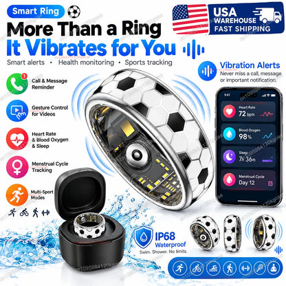 2026 Smart Ring Incoming Call Vibration Alert Gesture Swipe Video Messages Reminder Heart Rate Blood Oxygen Menstrual Cycle Health Monitor Smartring Men Women