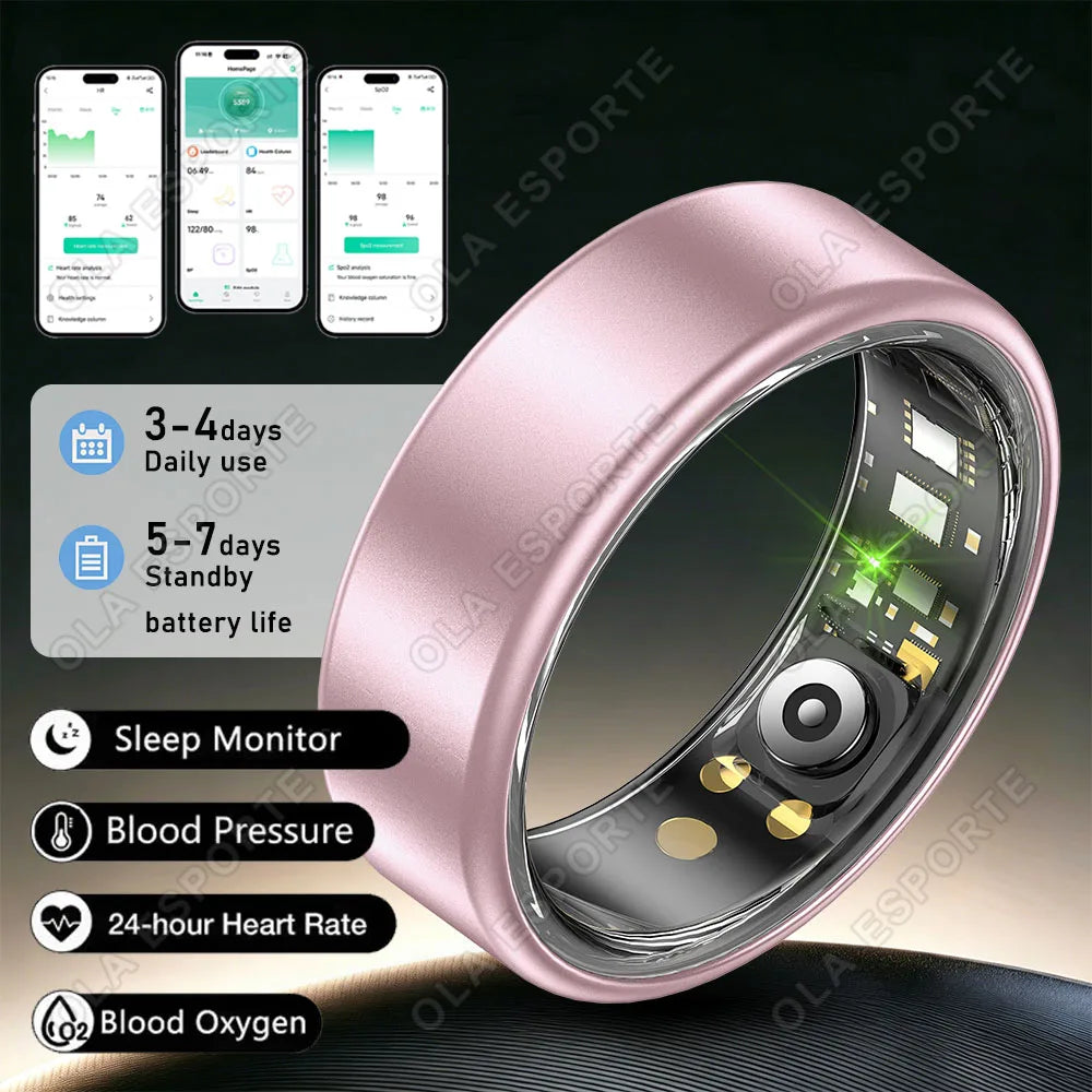 2026 Luxury Smart Ring for Couple Gift Heart Rate Monitor Smartring Men Women ip68 Waterpoof Decration Ring 100+Sport Modes