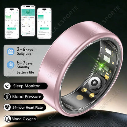 2026 Luxury Smart Ring for Couple Gift Heart Rate Monitor Smartring Men Women ip68 Waterpoof Decration Ring 100+Sport Modes