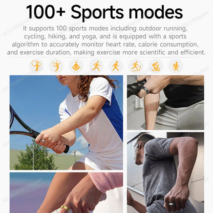 2026 Smart Ring Men Women Heart Rate/Blood Oxygen/Sleep Monitor Vibration Alert IP68 Waterproof 100+ Sports Modes GPS Tracker Smartring With Charging Box Long Battery Life