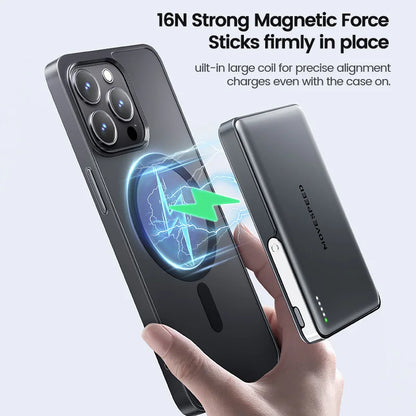 MOVESPEED S05Pro Magnetic Power Bank 5000mAh Wireless Portable External Battery with Stand for MagSafe PowerBank for iPhone 16