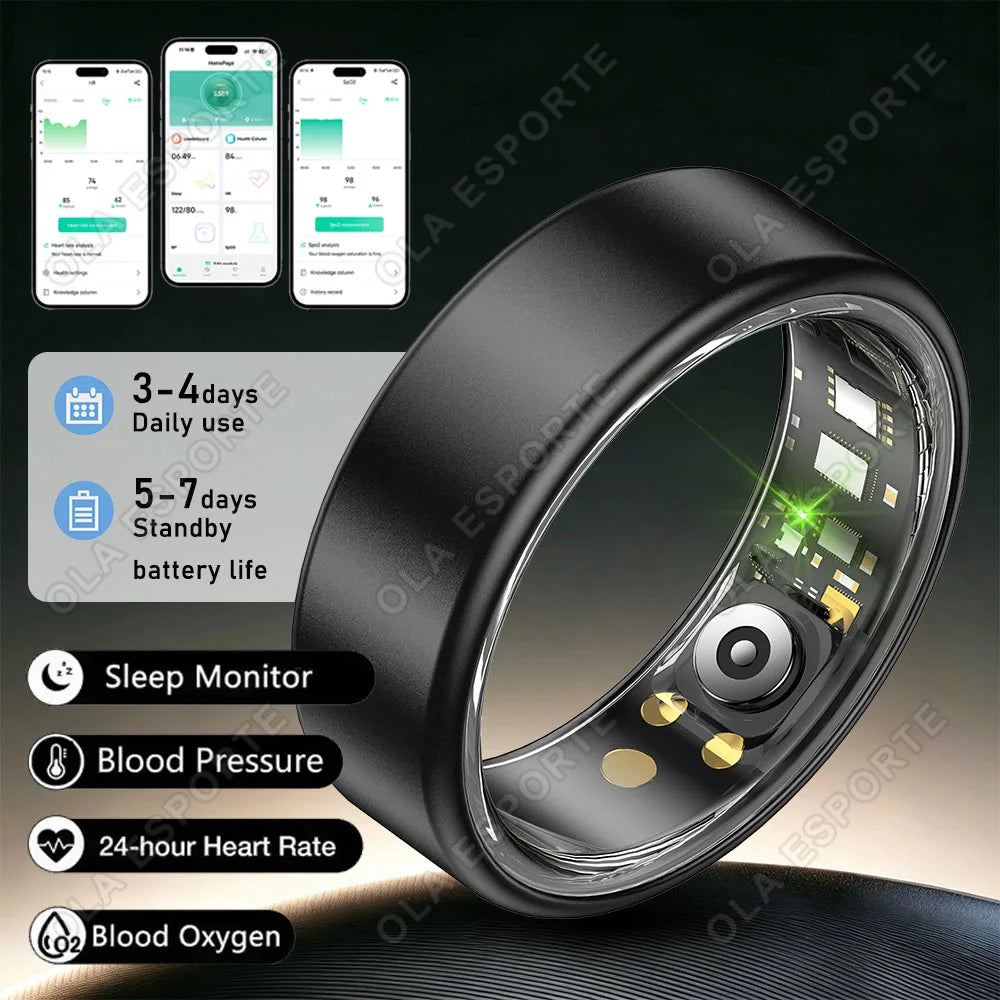 2026 Luxury Smart Ring for Couple Gift Heart Rate Monitor Smartring Men Women ip68 Waterpoof Decration Ring 100+Sport Modes