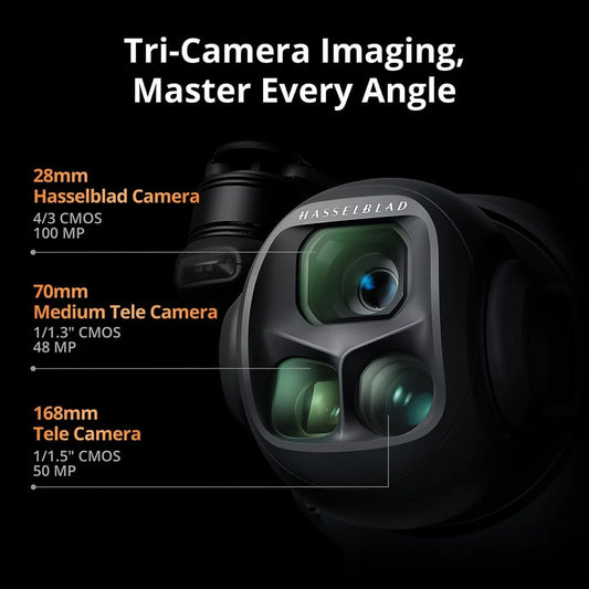 DJI Mavic 4 Pro Drone with DJI RC 2, Flagship Tri-Camera Drone with 100MP 4/3 CMOS Hasselblad Camera, for Professionals, 30km/18.6mi Video Transmission, 51-Min Max Flight Time
