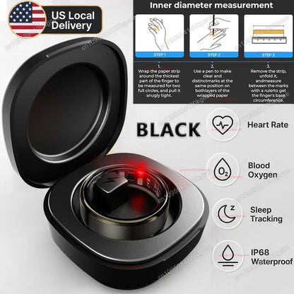 2026 Upgraded Smart Rings with Charging Case, Health Monitoring Ring, Fitness Tracker with Sport Mode, IP68 Ring, Outdoor Activity Tracker Ring Men Women Gifts for Him/Her Local US