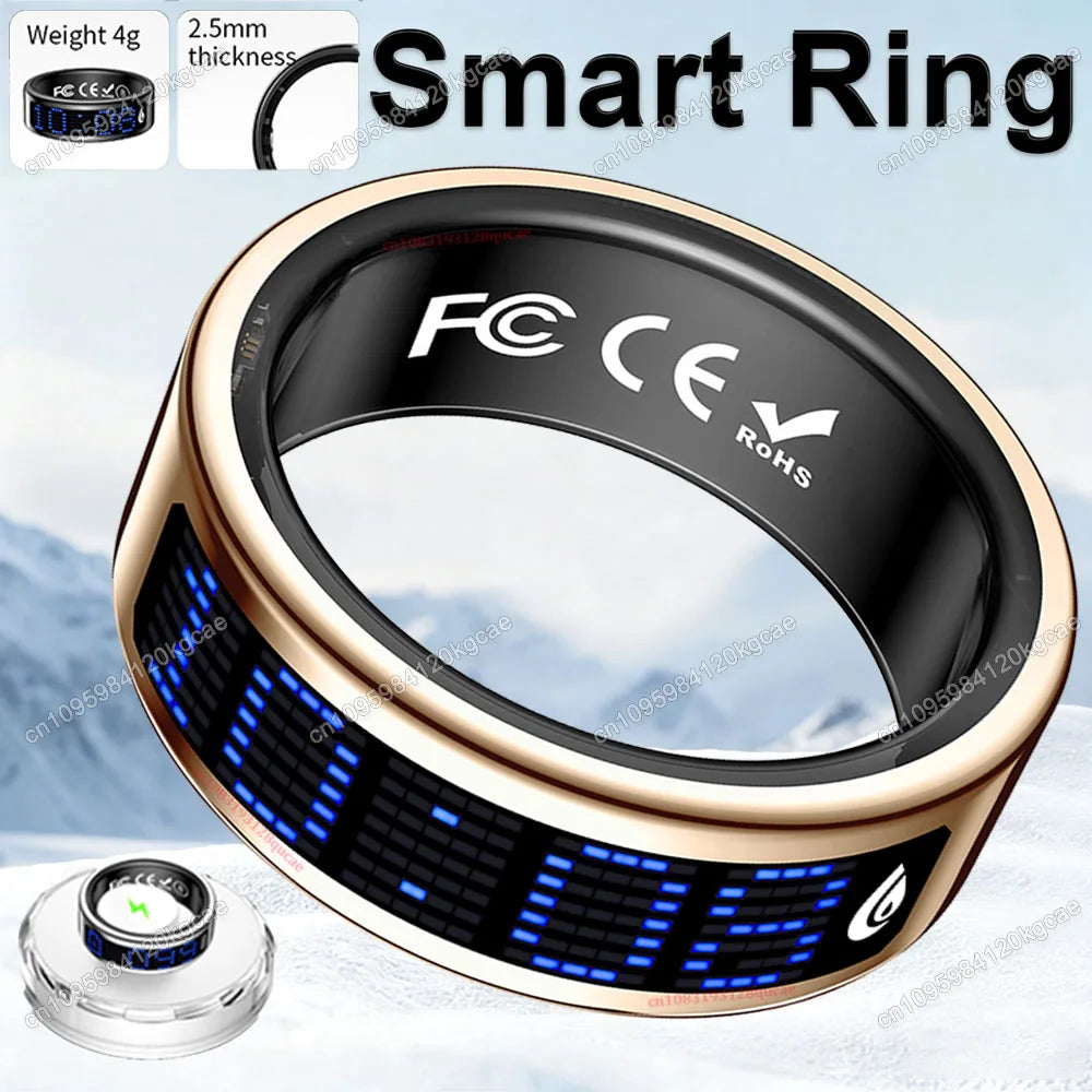 2026 Smart Ring Call Reminder Display Screen Heart Rate Blood Oxygen Sleep Monitor Gesture Control Rings Men Women Ship from USA