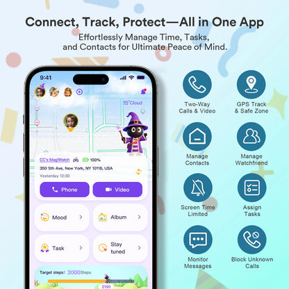 4G Kids GPS Smartwatch with SIM Card, Video Call, Two Way Call, SOS, Parental Controls, IP68 Waterproof Best Gift for Child