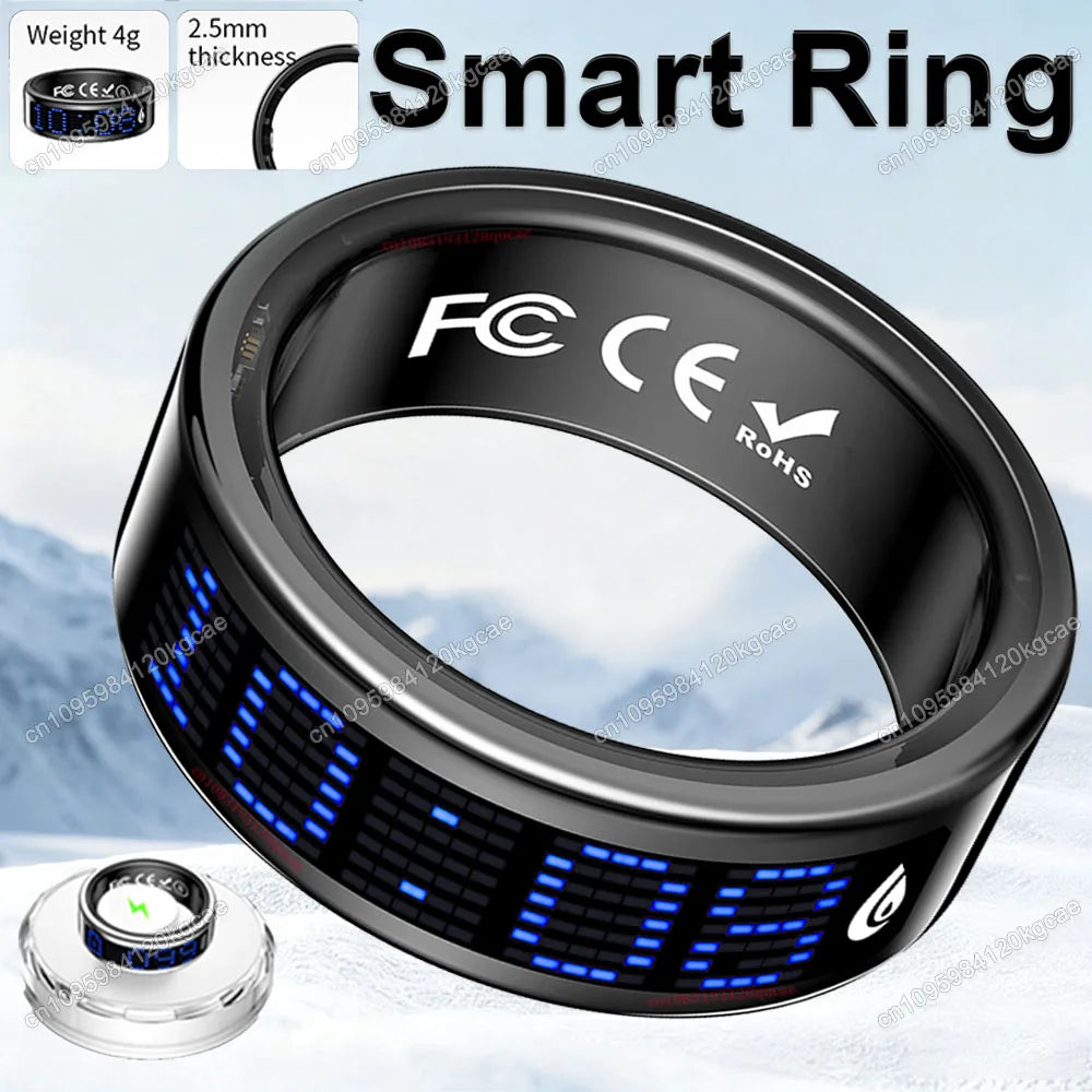 2026 Smart Ring Call Reminder Display Screen Heart Rate Blood Oxygen Sleep Monitor Gesture Control Rings Men Women Ship from USA