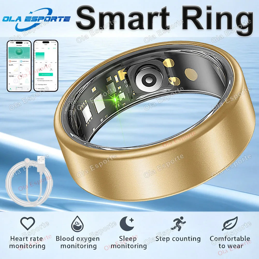2026 Smart Ring  24‑7 Health Tracking Heart Rate Blood Oxygen Sleep Monitor IP68 Waterproof Smart Rings Men Women Fitness Step-Counting Ring Gift Ring