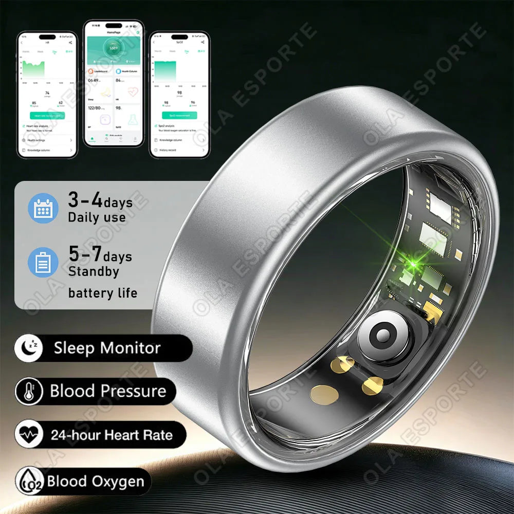 2026 Luxury Smart Ring for Couple Gift Heart Rate Monitor Smartring Men Women ip68 Waterpoof Decration Ring 100+Sport Modes
