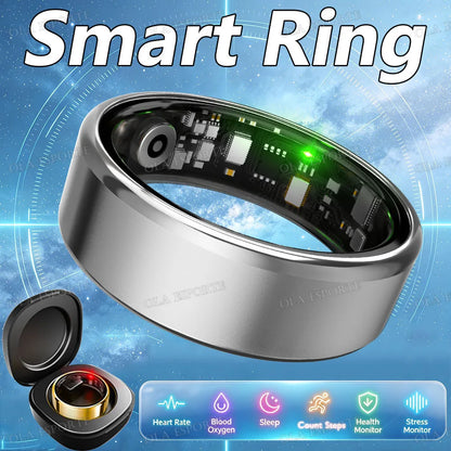 New 2026 SmartRing with Charger Case Heart Rate Blood Preasure Healthy Monitoring Waterproof Best Free Gift Free shipping fee from USA R100 Ring