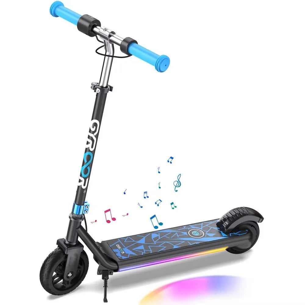 GYROOR Electric Scooter for Kids Age 6-12, 150W Motor 10mph Speed Electric Scooter with Adjustable Handlebar and LED Lights