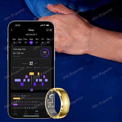 Football Smartring Incoming Call Vibration Alerts Smart Ring Gesture Control Messages Alarms Vibration Health Monitoring Heart Rate Blood Oxygen Sleep Monitor Smartring Women Men 2026 New【Local USA】