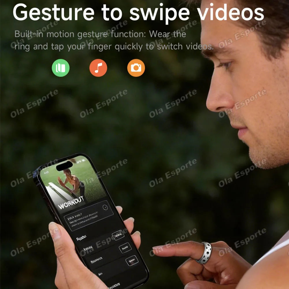 Football Smartring Incoming Call Vibration Alerts Smart Ring Gesture Control Messages Alarms Vibration Health Monitoring Heart Rate Blood Oxygen Sleep Monitor Smartring Women Men 2026 New【Local USA】