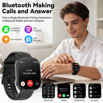 Y2 Smart Watch Bluetooth Call 1.88" TFT Screen IP67 Waterproof Fitness Watch Heart Rate Blood Oxygen Monitor 210mAh Magnetic Charging Sports Smartwatch for Android iOS