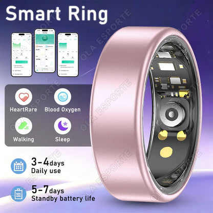 2026 New Smart Ring Men Women, Heart Rate Blood Oxygen and Sleep Monitor Smartring IP68 & 5ATM Waterproof, Multi-sport Mode Ring