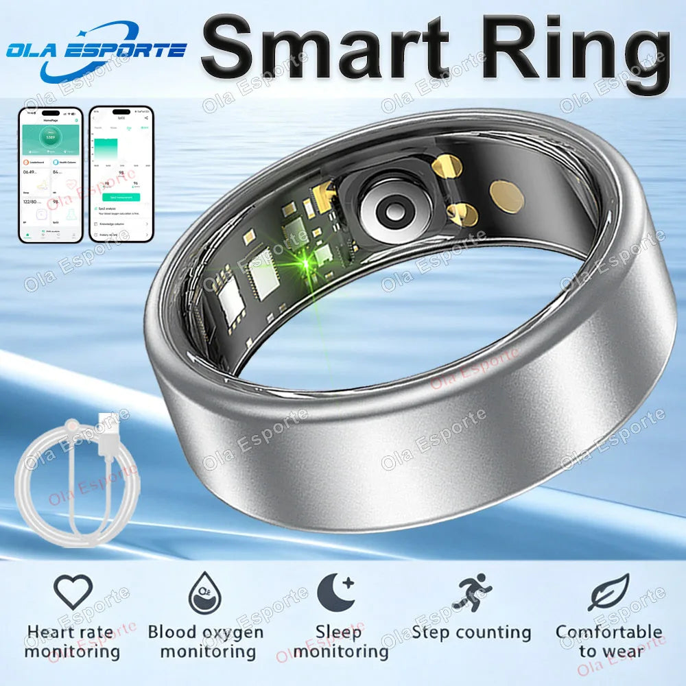 2026 Smart Ring  24‑7 Health Tracking Heart Rate Blood Oxygen Sleep Monitor IP68 Waterproof Smart Rings Men Women Fitness Step-Counting Ring Gift Ring
